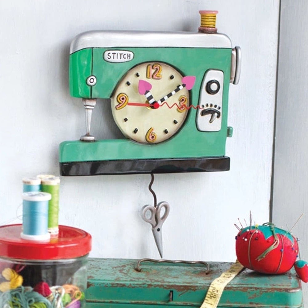 NWT ALLEN DESIGNS : Stitch Sewing Machine Clock